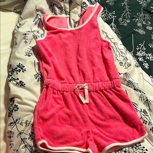 Carter's Bright Pink Terry Cloth 4T Romper